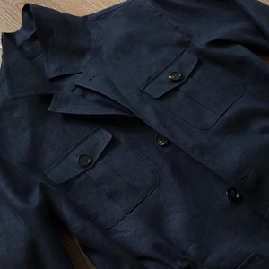 Nuova Giacca da <span class=keywords><strong>Uomo</strong></span> Multi-Tasca e Top Casual da <span class=keywords><strong>Uomo</strong></span> in <span class=keywords><strong>Lino</strong></span> con Bottoni - Product Image 3