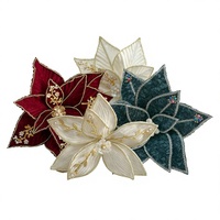 Fleurs artificielles de Poinsettia en polyester pour décoration de Noël, taille et couleur personnalisables, pour arbre, extérieur, maison, centre commercial, ornement de fête