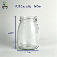 230ml Ronde Glazen Voorraadpot, Glazen Vaas met Draadmondstuk voor Gefermenteerde Voedingsmiddelen, Fruitjam en Granola