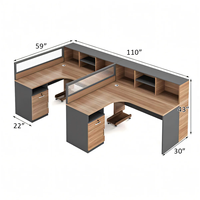Bureau de bureau moderne OEM avec panneaux d'intimité