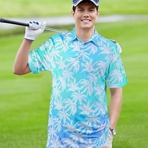 Camisa Deportiva de Golf para Hombre, Corte Regular, Transpirable, de Secado Rápido, con Tejido de Punto a Rayas, Manga Corta y Cuello - Product Image 1
