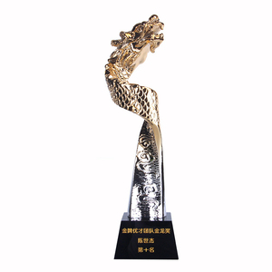 Newly Designed <strong>Dragon</strong> Figurine Engraved Crystal Glass <strong>Trophy</strong> Team Building Awards Medals &amp; Plaques - Product Image 1
