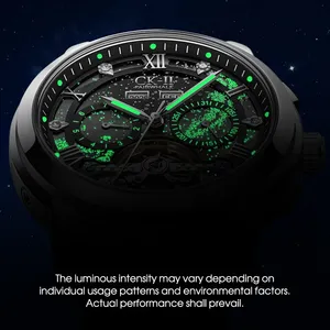 Reloj Mecánico Automático para Hombre Mark Fairwhale, Diseño Tri Compax con Fecha, Resistente al Agua, Luminoso, Diseño Starlight, Modelo FW-6055 - Product Image 5