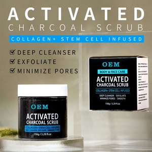 Gommage au charbon actif OEM, nettoyage en profondeur du corps et du visage, exfoliant, éliminateur de points noirs, gommage <span class=keywords><strong>d</strong></span>étoxifiant pour peaux grasses, marque privée - Product Image 2