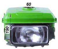 Réservoir de carburant, moteur diesel, réservoir de carburant, grande ouverture carrée de 185 mm avec plaque de protection, phares 190N inclus, couleur personnalisable