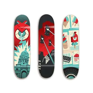 Skateboard planche à roulettes ovale en bois d'erable garçons et