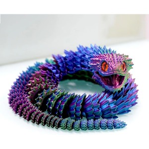 Figurine de serpent imprimée en 3D extra-large, 47,5 pouces (120 cm), en plastique, articulations mobiles et flexibles, jouet anti-stress, animal, dinosaure - Product Image 3