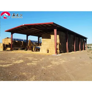 Cobertizo de granero de almacén de acero prefabricado, puesto de caballos, arena de equitación interior con establos