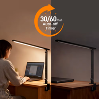 Lampe de bureau LED pour la protection des yeux, lampe de travail à intensité réglable, lampe de bureau à bras articulé réglable, éclairage pour la lecture, l'étude et les travaux manuels