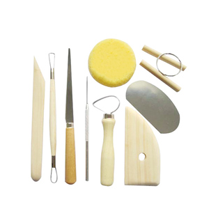 9pcs Wooden Pottery Carving Tool Set Ceramic Tool Clay Sculpting Modeling Tools Set