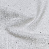 100P 300GSM Tissu léger tissé teint en fil toutes saisons, style pastoral magnifique, tweed brillant métallisé pour vêtements et maison, garçons