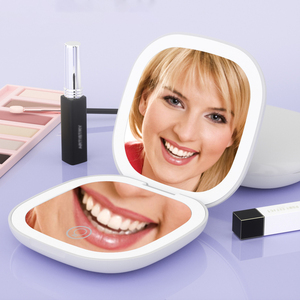 Zonyin Rechargeable <strong>Compact</strong> Makeup <strong>Mirror</strong> Dual-Sided LED Lights 5X Magnification Portable Cosmetic <strong>Mirror</strong> with Square <strong>Design</strong> - Product Image 5