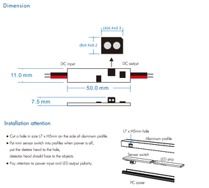 SKYDANCE 1CH * 6A Voltaje constante 12-24VDC <span class=keywords><strong>Mini</strong></span> Dim <span class=keywords><strong>LED</strong></span> Controlador <span class=keywords><strong>Dimmer</strong></span> Aplicar a la salida de ajuste de brillo de luz <span class=keywords><strong>PWM</strong></span> - Product Image 4