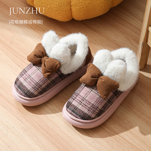 Best Selling EVA Sole Fashion Slippers Wholesale Plush Knot Cotton Shoes With Factory Latest - Product Image 3