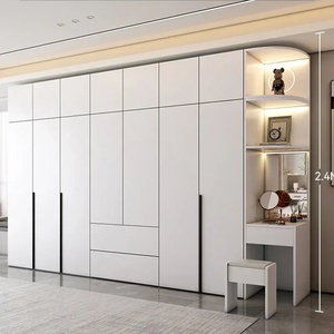 Meuble de machine à laver sur mesure de luxe, personnalisé, moderne et minimaliste en PVC, avec évier intégré. - Product Image 6
