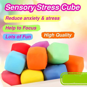 Relax TPR <b>Squishy</b> Cubes-Colorful Anti-Stress Fidget Toys for Kids Unisex Ages 5+ Christmas Stocking Stuffers & Party Favors - Product Image 5