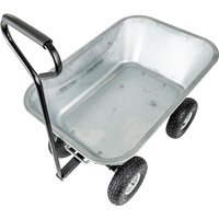 Carro de descarga de metal de 500 Kg Carro de plataforma rodante industrial con ruedas de 10 "para almacenamiento, jardinería y uso del sitio de construcción