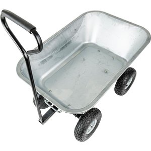 Chariot à benne basculante en métal de 500 kg avec roues de 10 pouces pour l'entreposage, le jardinage et l'utilisation sur les chantiers de construction - Product Image 3