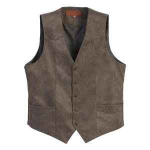 Nouveau gilet en <span class=keywords><strong>daim</strong></span> pour <span class=keywords><strong>homme</strong></span>, col en V, mode, slim, costume d'affaires, couleur unie, <span class=keywords><strong>veste</strong></span> <span class=keywords><strong>sans</strong></span> manches vintage décontractée, simple boutonnage - Product Image 2