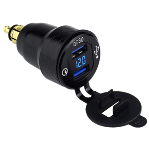 Keydin — connecteur Hella à double Charge 3.0 USB, <span class=keywords><strong>adaptateur</strong></span> de chargeur électrique de voiture avec voltmètre, pour <span class=keywords><strong>BMW</strong></span> Triumph Tiger Ducati - Product Image 1
