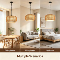 Luminaire suspendu vintage en forme de tambour personnalisé, base E26/E27, style rustique vintage pour chambre à coucher et salon