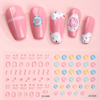 5D brillant vernis gaufrage épais décoration autocollants 3D plastique Nail Art accessoires doux adhésif accessoire pour ongles Art peinture