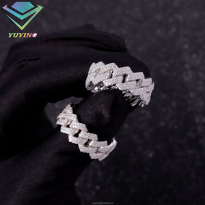 Anillo Cubano de Alta Calidad con Incrustaciones de Diamantes de Imitación VVS, 2 Filas, Estilo Hip Hop para Hombre, Plata de Ley 925 Chapada en Oro, con Certificado GRA - Product Image 5