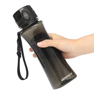 UZSPACE Pembuat Jus Unik Gym Whey Shaker Blender Blendee Botol Air Plastik dengan Tali dan Logo Kustom Bebas Bpa Portabel Jernih