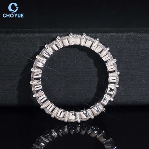 Anillo de Moissanita con Corte Brillante, Plata de Ley 925, Joyería Hip Hop, Anillo de Eternidad con Diamantes de Moissanita para Boda - Product Image 5