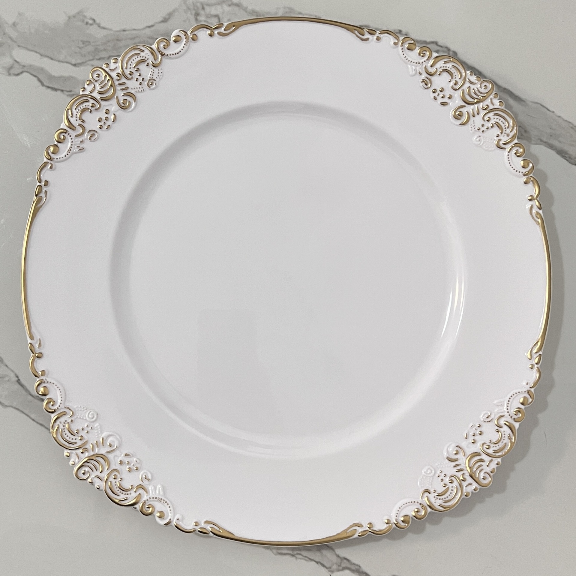 porcelaine blanc bordure or