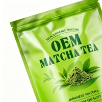 Sachet Doypack Vert Personnalisé Haute Résolution Qualité Alimentaire Anti-Humidité pour Thé Matcha avec Fermeture Zip Facile à Déchirer – Offre Spéciale