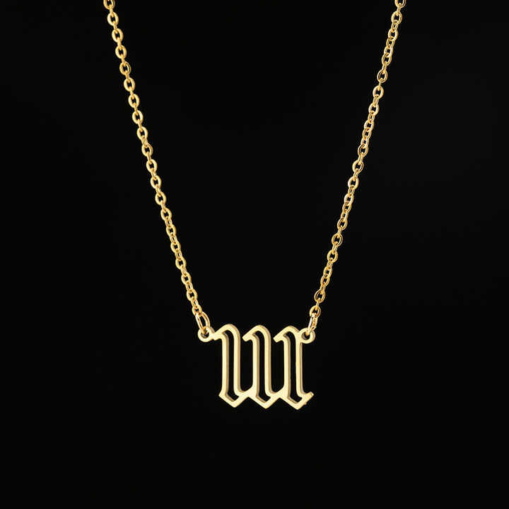 New Trendy Numerology Jewelry Gold Plated 000 111 333 666 777 888 