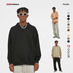 Logo personnalisé Hommes Sweats à capuche surdimensionnés à poids élevé French Terry Blank Pull à capuche de haute qualité - Product Image 1