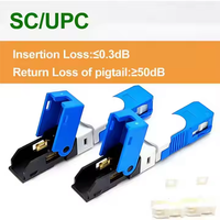 Konektor Cepat SC UPC Single Mode Biru untuk Kabel Drop FTTH dengan Serat Simplex/Duplex dan Kehilangan Penyambungan Rendah