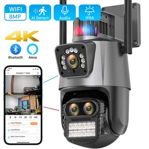 Icsee kamera keamanan, kamera keamanan WiFi nirkabel luar ruangan dengan lensa ganda 6MP 9MP, penglihatan malam warna dengan PTZ & Cloud penyimpanan Data - Product Image 2