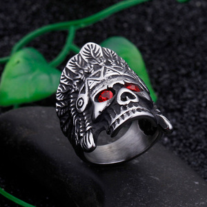 KALEN 316L Edelstahl Hip Hop Punk Ringe Schädel ring für Männer - Product Image 4