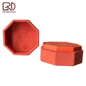 Caja de Anillos Octogonal de Terciopelo de Lujo con 3 Ranuras, Venta Directa de Fábrica ROGOOD, Estuche de Embalaje de Joyería con Logotipo Personalizado para Bodas P1988 - Product Image 6