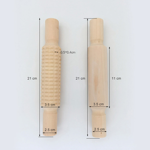 Holz-Prägewalze Montessori Mini-Holz-Teigroller für Kinder - Product Image 3