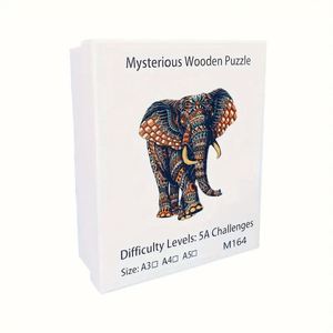 Rompecabezas de Madera con Forma de Elefante, Regalos Divertidos de Navidad y Acción de Gracias, Decoración de Lujo para el Hogar y la Oficina, para Adultos y Adolescentes - Product Image 6