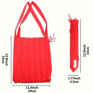 Bolso de Hombro Tejido de Lana con Diseño Plegable Estilo Ins y Colores en Contraste, Bolso de Compras Organizado - Product Image 3