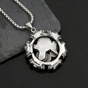 yunnique <b>Steampunk</b> Style Gear Pendant Necklace Stainless Steel Men's Spike Geometric Design JD215 - Product Image 3
