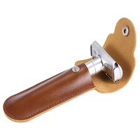 Étui de rasoir de voyage portable en cuir Pu de luxe au design personnalisé Housse de sac de sécurité pour rasoir Porte-pochette de rasage pour hommes