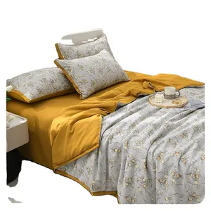 Summer Lightweight Blanket Comforter Wash Cotton Floral Print Design-G Cooling Blankets for Hot Sleepers
