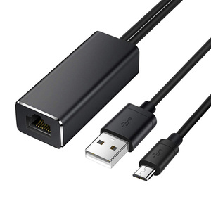 Adaptador <span class=keywords><strong>Ethernet</strong></span> de audio Micro <span class=keywords><strong>USB</strong></span> <span class=keywords><strong>a</strong></span> RJ45 con <span class=keywords><strong>cable</strong></span> de alimentación <span class=keywords><strong>USB</strong></span> para Fire TV Stick Home Mini - Product Image 1