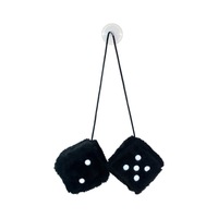 Dés mignon voiture décor cintre 3 pouces cheveux longs thermo-estampillé point dés en peluche jouet porte-clés Cube pendentif voiture suspendus décoration