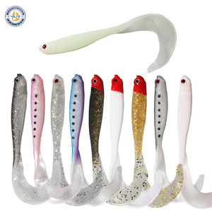 Señuelo blando con forma de pez y cola rizada de 12 cm para pesca de lubina, cebo blando biónico, señuelo de fondo, lombriz de cola única, señuelo de cola en T para pesca. - Product Image 2
