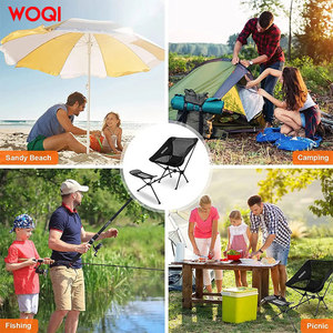 Chaise de plage pliable Woqi pour le camping en plein air, chaise longue portable en acier à gravité zéro, noire, 20,9x13,8x26,4 pouces - Product Image 4