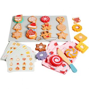Ensemble de jeu de cuisine en bois pour enfants : biscuits à faire soi-même et à faire cuire, pour une simulation imaginative - Product Image 4