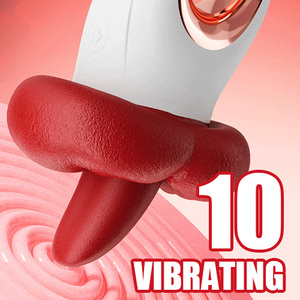 Lưỡi liếm Vibrator g-spot âm vật kích thích 10 Tần số rung đẩy Miệng Lớn lưỡi Vibrator Đồ chơi tình dục cho phụ nữ - Product Image 2