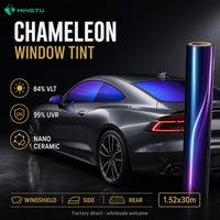 Film teinté solaire caméléon 84% VLT 99% UVR bleu violet auto-adhésif nano-céramique pour pare-brise OEM Vente en gros